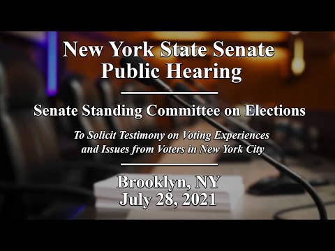 NYS Senate Public Hearing: Voting Experiences and Issues from Voters in New York City - 07/28/21