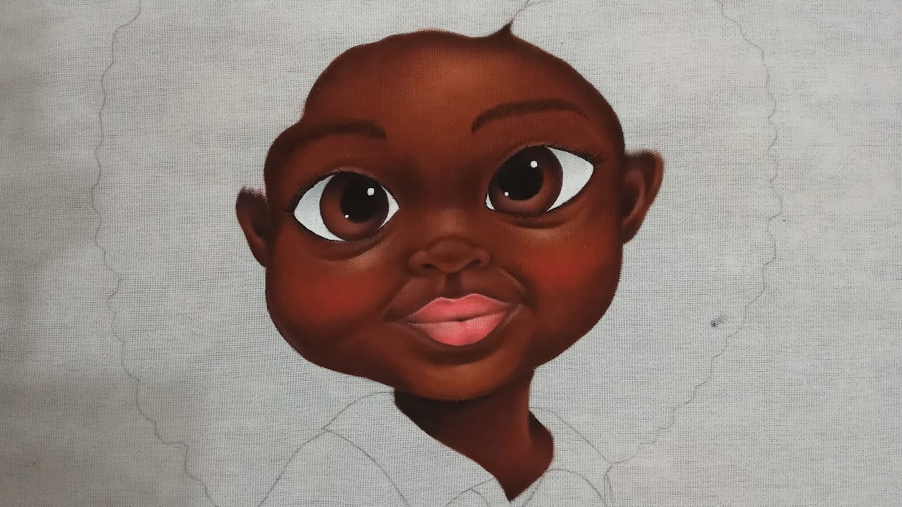 Bonequinha Negra Pintura em Tecido Parte 1 - Aula 333 - Bruno Silva