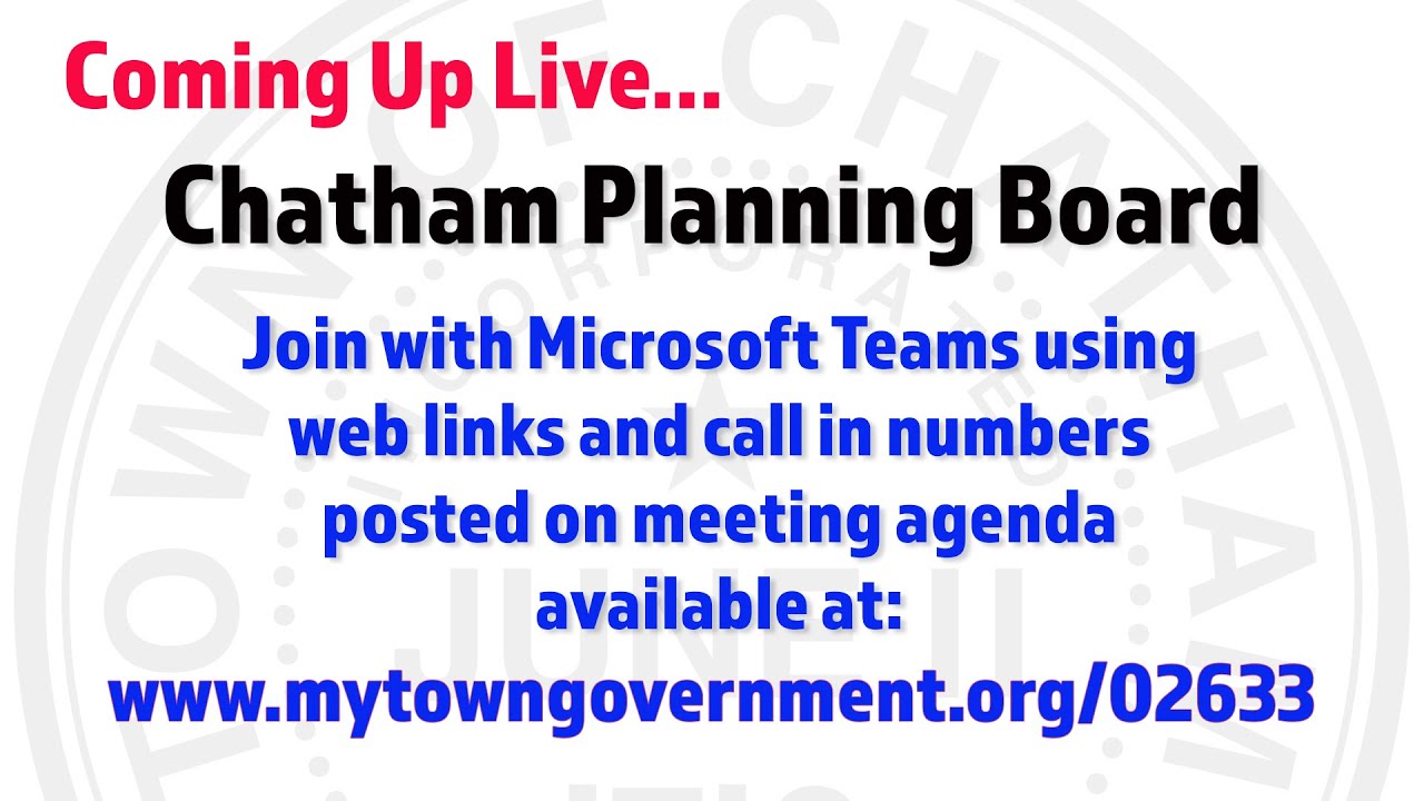 Town of Chatham Planning Board YouTube