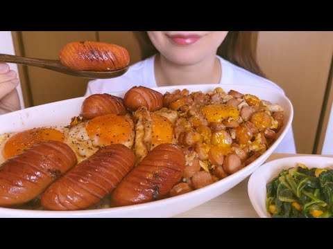 【ASMR】ソーセージ丼　sausage【   咀嚼音   Mukbang   Eating Sounds   먹방　】