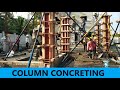 Column concreting plumb and line checking