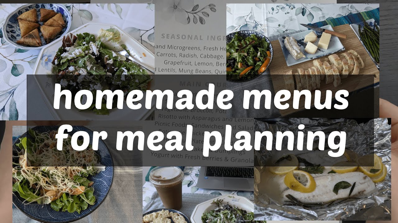 Home Made Menu Examples I made restaurant-style menus to help me meal plan - YouTube