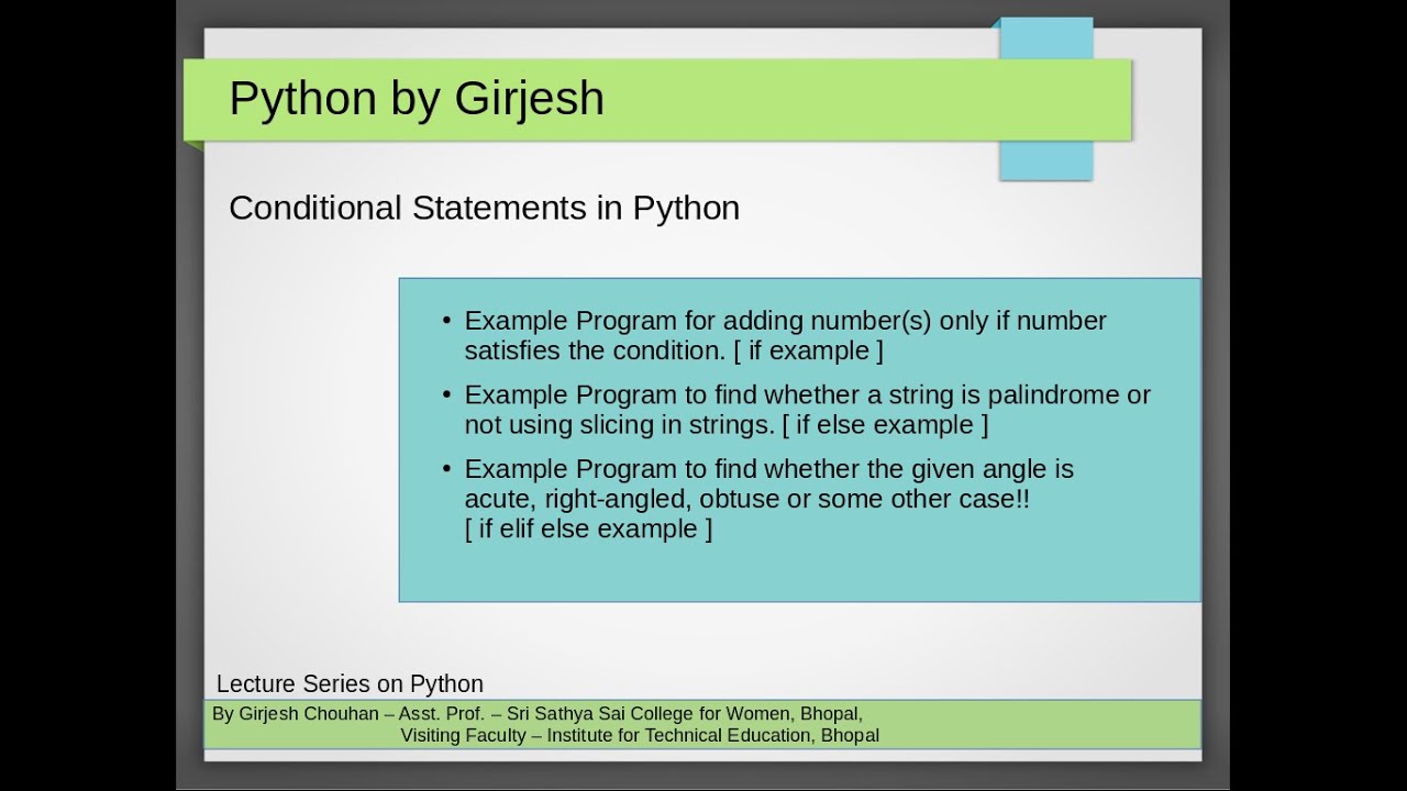 Conditional Statements in Python - YouTube