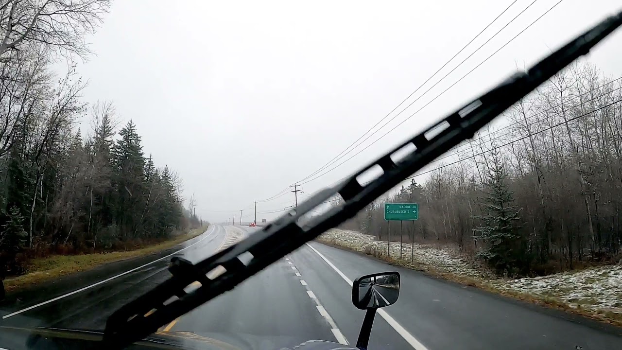 Heading to Malone, New York. /Getting some SNOW. /Driving on I87 & Hwy