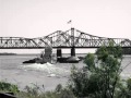 THE GREAT FLOOD 2011 @Vicksburg - Barge/Cargo traveling under the MS/LA  Bridge