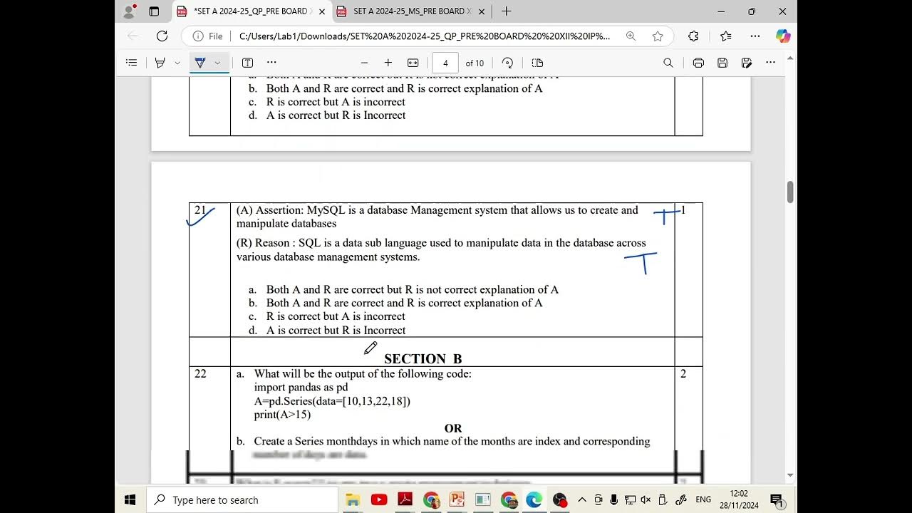 SQL based question solution from Sample Papers Class XII CBSE - YouTube