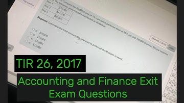 Accounting and Finance Exit Exam (Tir 26 2017)  የዚህ አመት  Accounting  Exit Exam