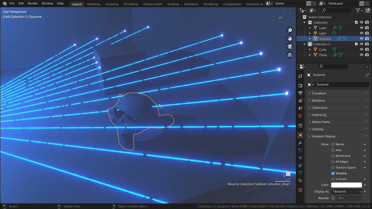 Blender stage lighting kit laser add hit objects function YouTube