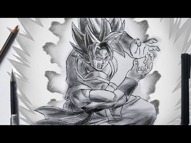 COMO DESENHAR Goku Super Saiyan Blue Kaioken x10