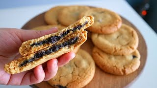 쫀득 상콤 천국의 맛 ㅎㅎㅎ중독성 갑 블루베리 잼 땅콩쿠키: peanut butter jam cookie | 안젤라베이킹