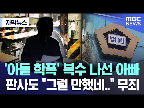 [자막뉴스] '아들 학폭' 복수 나선 아빠, 판사도 "그럴 만했네.." 무죄 (2024.12.21/MBC뉴스)