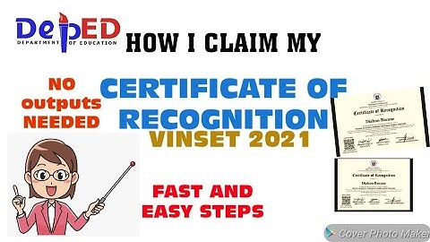 HOW I CLAIM MY CERTIFICATE OF RECOGNITION (VINSET 2021) EASY STEPS