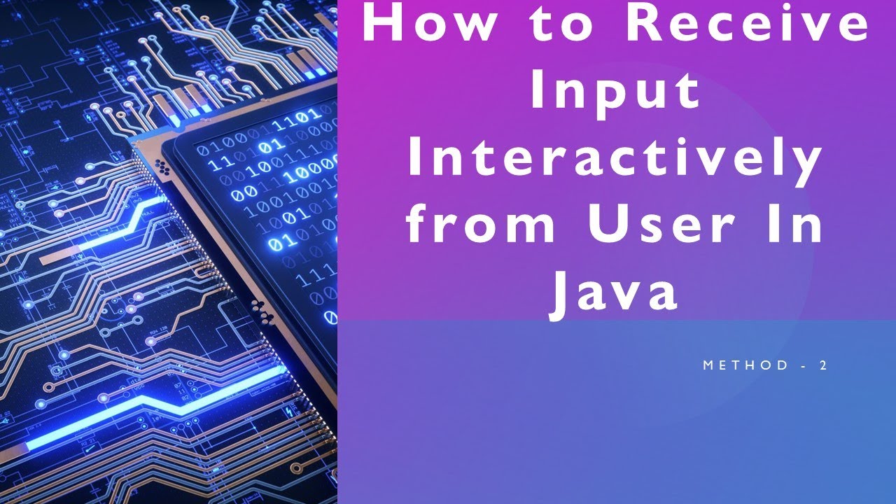 Java - How to receive input interactively from user in Java | BlueJ ...