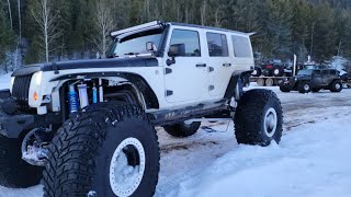 Tracks VS Big Tires. Snow wheeling in deep powder.