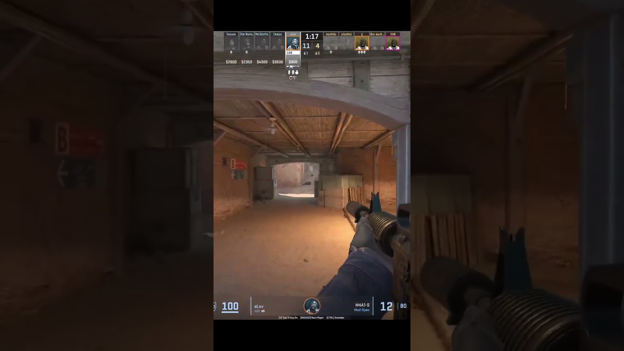 funny midair headshot and fall damage in Counter Strike 2