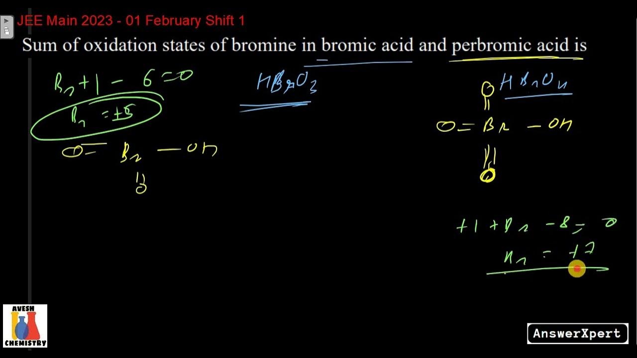 Sum of oxidation states of bromine in bromic acid and perbromic acid is