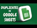 How to find duplicates in Google Sheets
