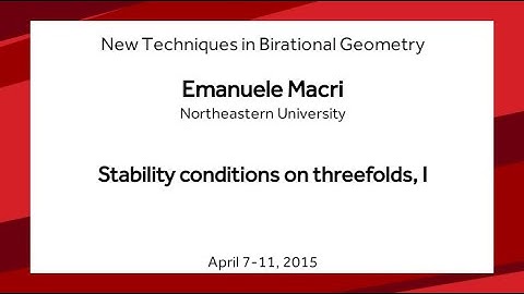 Stability conditions on threefolds, I - Emanuele Macri