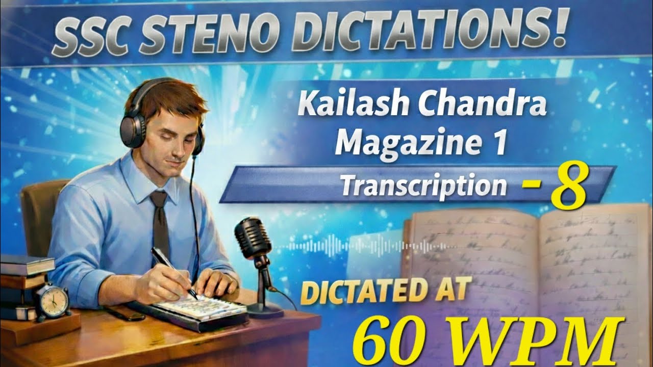 🔥 Kailash Chandra Transcription 8 | 80 WPM Dictation | SSC Stenographer Skill Test 2026 🔥