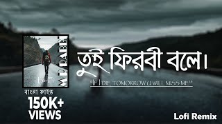 Tui Firbi Bole Shondhya Namaye Rakhi | Lo-Fi Remake | M R Rabbi.