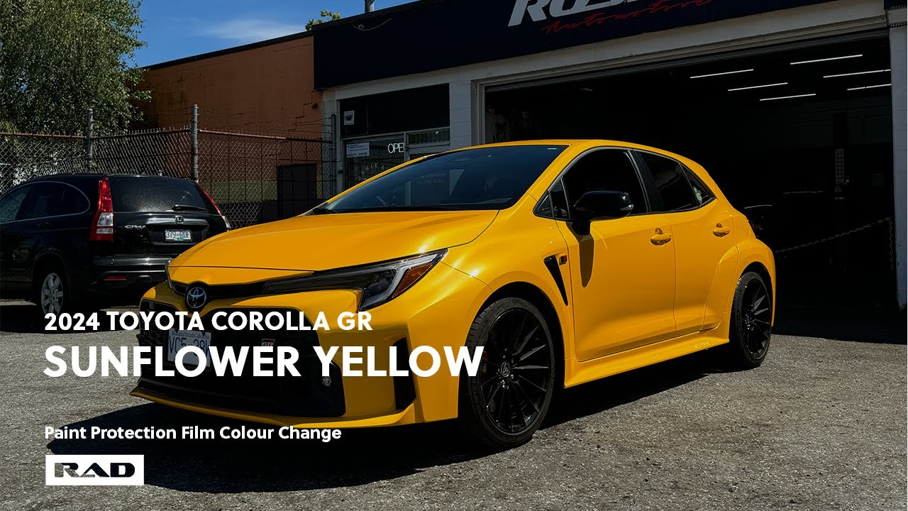 Wrapping a Toyota Corolla GR in Sunflower Yellow - YouTube