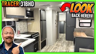 RARE FIND! Private Bunk Room w/FOUR Beds &amp; 2 Slides! 2024 Tracer 31BHD Travel Trailer (Now 308BRDLE)