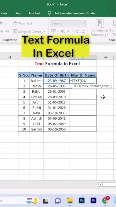 text-formula-in-excel-excel-advanceexcel-shorts-viralvideo