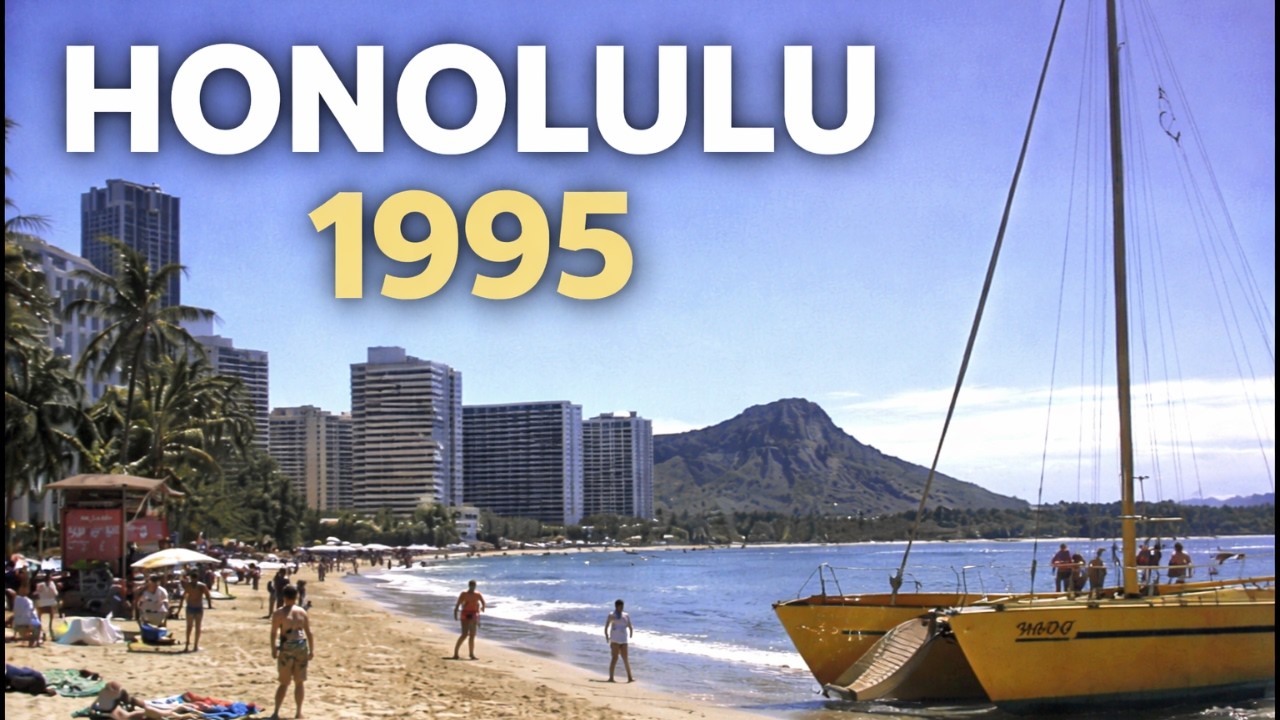 Honolulu 1995  🇺🇸  A Full Day in Waikiki