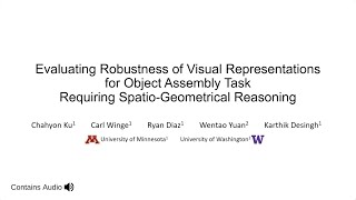 Evaluating Robustness of Visual Representations for Object Assembly Task