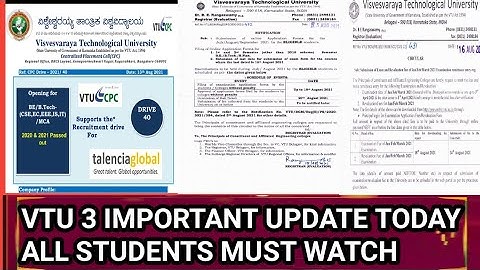 Vtu important update today|vtu update today|exam application|job recruitment|students solution
