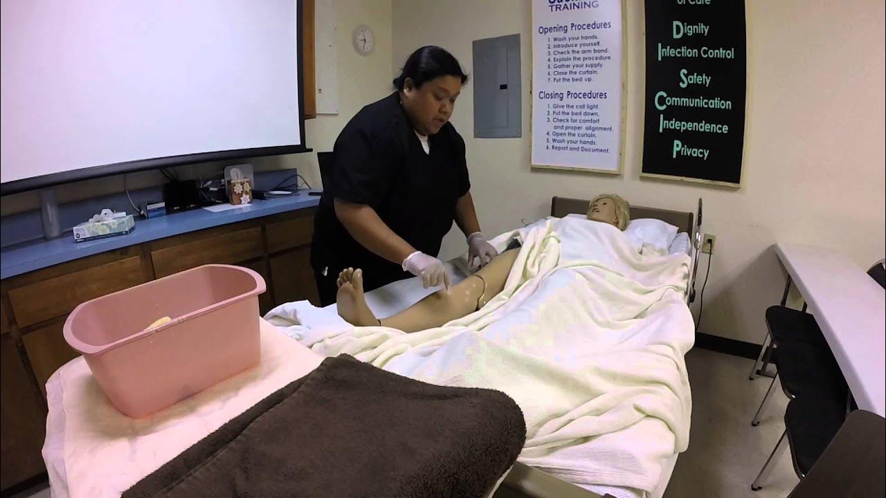 CNA Skill 10 Give the Resident a Partial Bed Bath (Lower Body)Hips