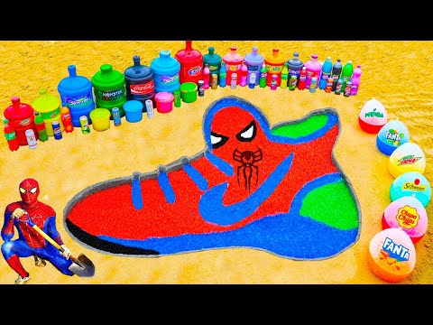 👉 Spiderman shoes with Orbeez and soda balloons