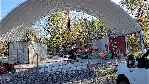 quonset hut roof on shipping containers