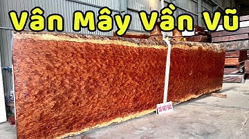 Vân Mây VẦN VŨ - Tấm Mặt Bàn Nguyên Khối Gỗ Cẩm Lai Chun Đẹp 2 Mặt | gỗ Việt Bắc