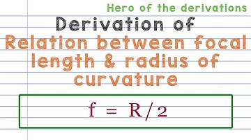 Derivation of relationship between focal length and radius of curvature of concave and convex mirror
