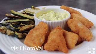 Keto Fish and Chips with Crispy Breading Low Carb Batter Recipe