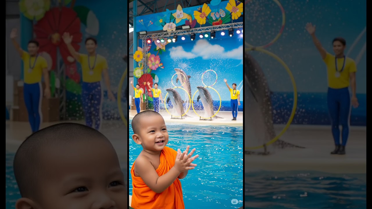 Monk baby going to Fish park 