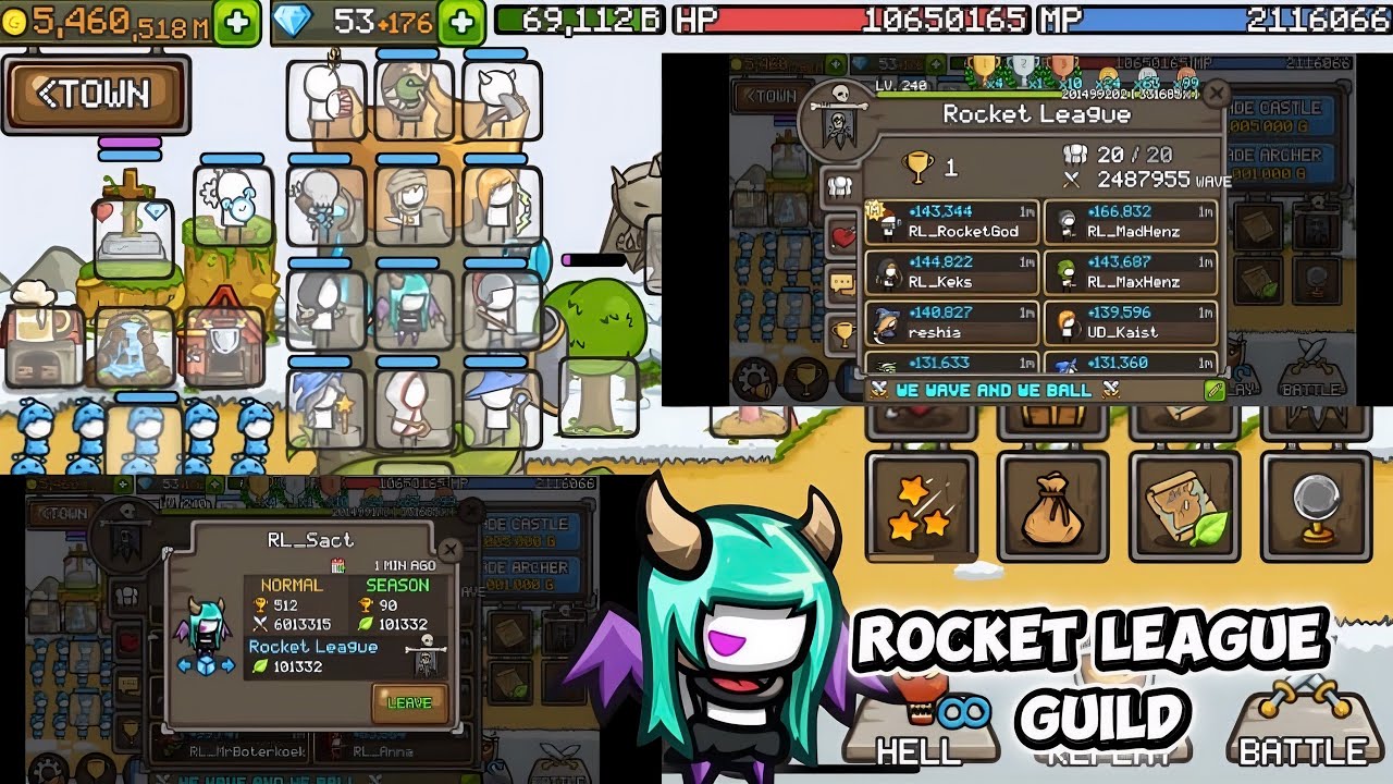 Grow Castle | Wave 6 Million build showcase Devil Horn 4 Top Guild Push