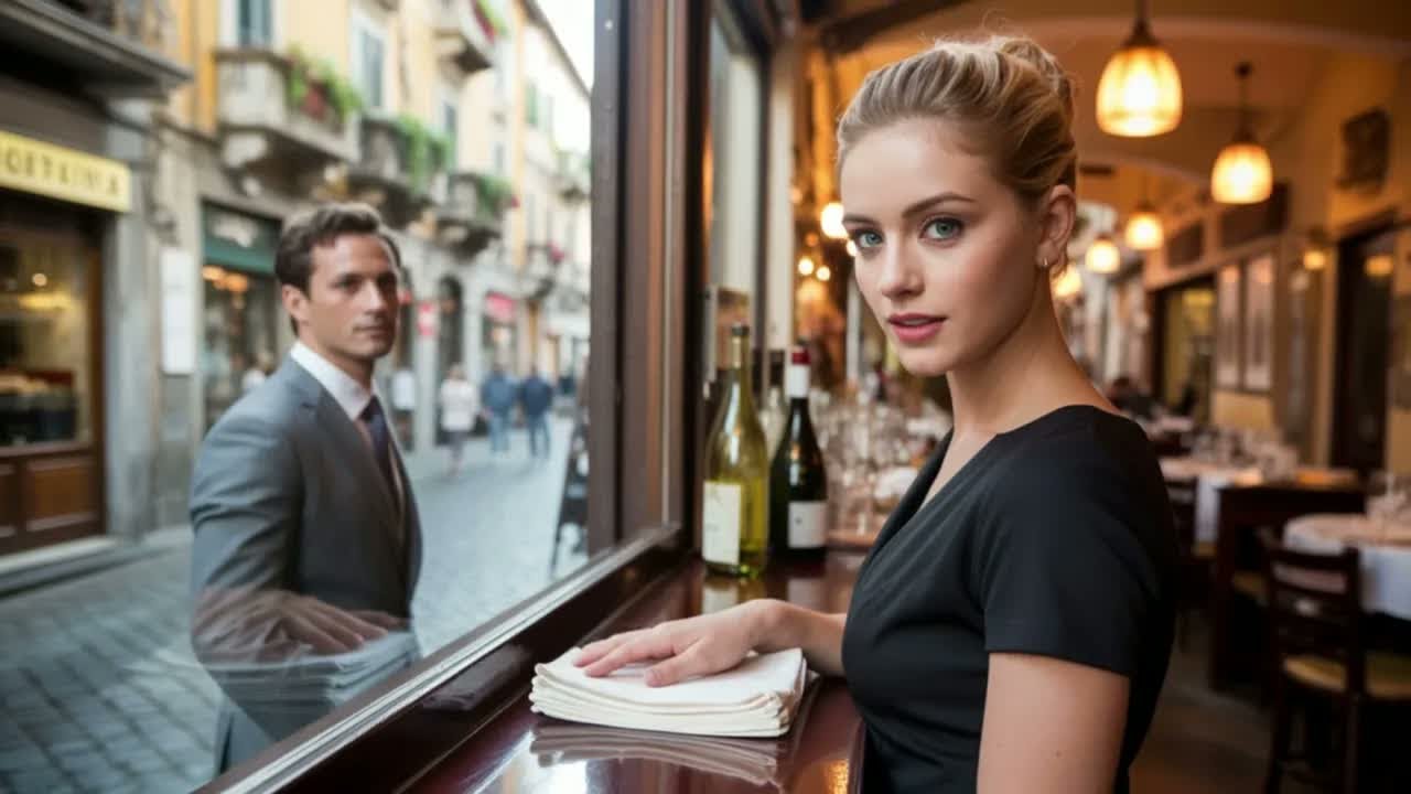 Un vedovo milionario lasciò 200 euro di mancia… ma tornò per lo sguardo della cameriera