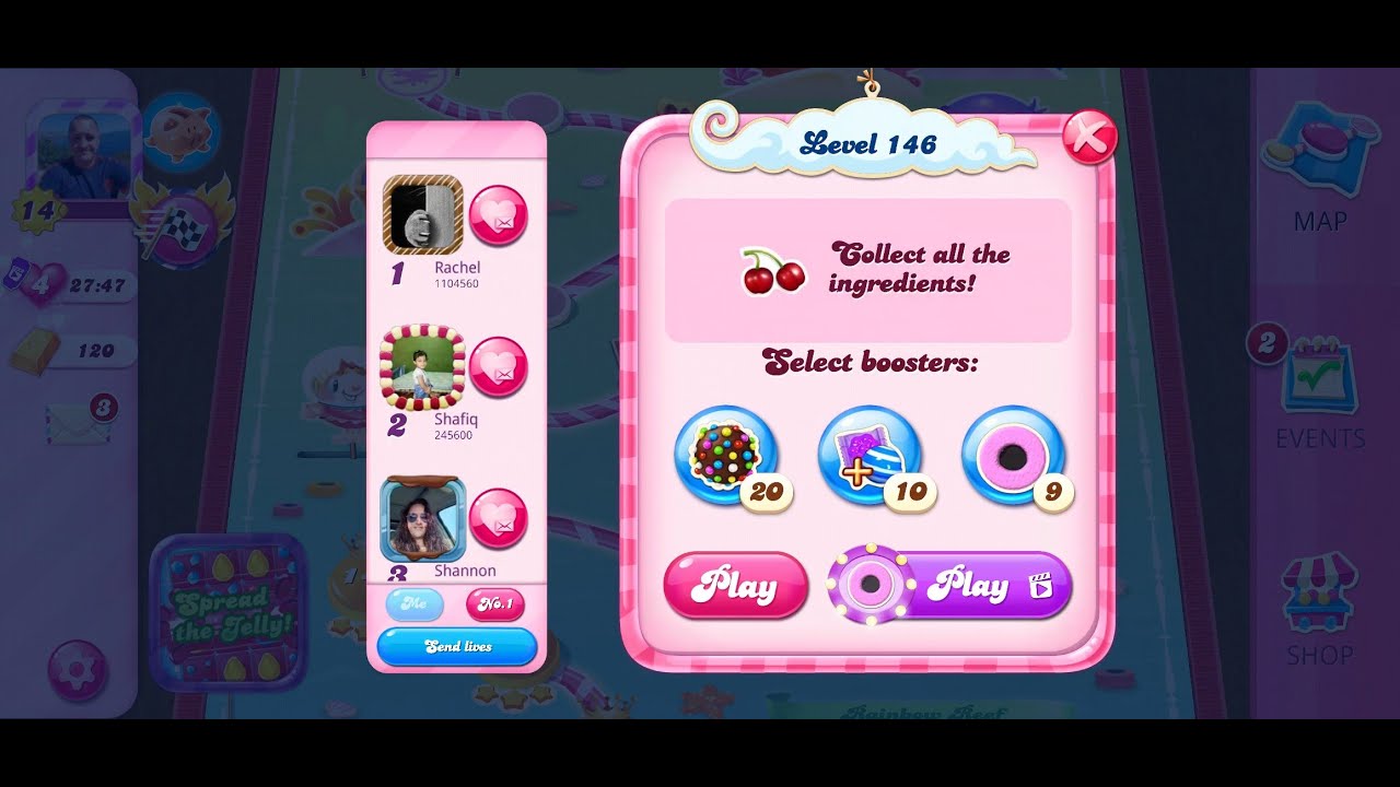Candy Crush Saga Level 146 - YouTube
