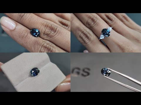 Unheated Teal sapphire oval cut  2.04 carats, Madagascar Video  № 1