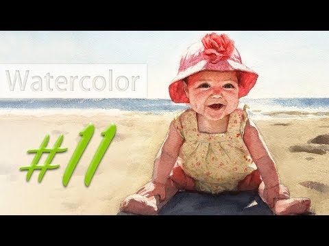 Portrait of a baby girl - watercolor painting step by step #11 - Portrait of a baby girl - watercolor painting step by step #11