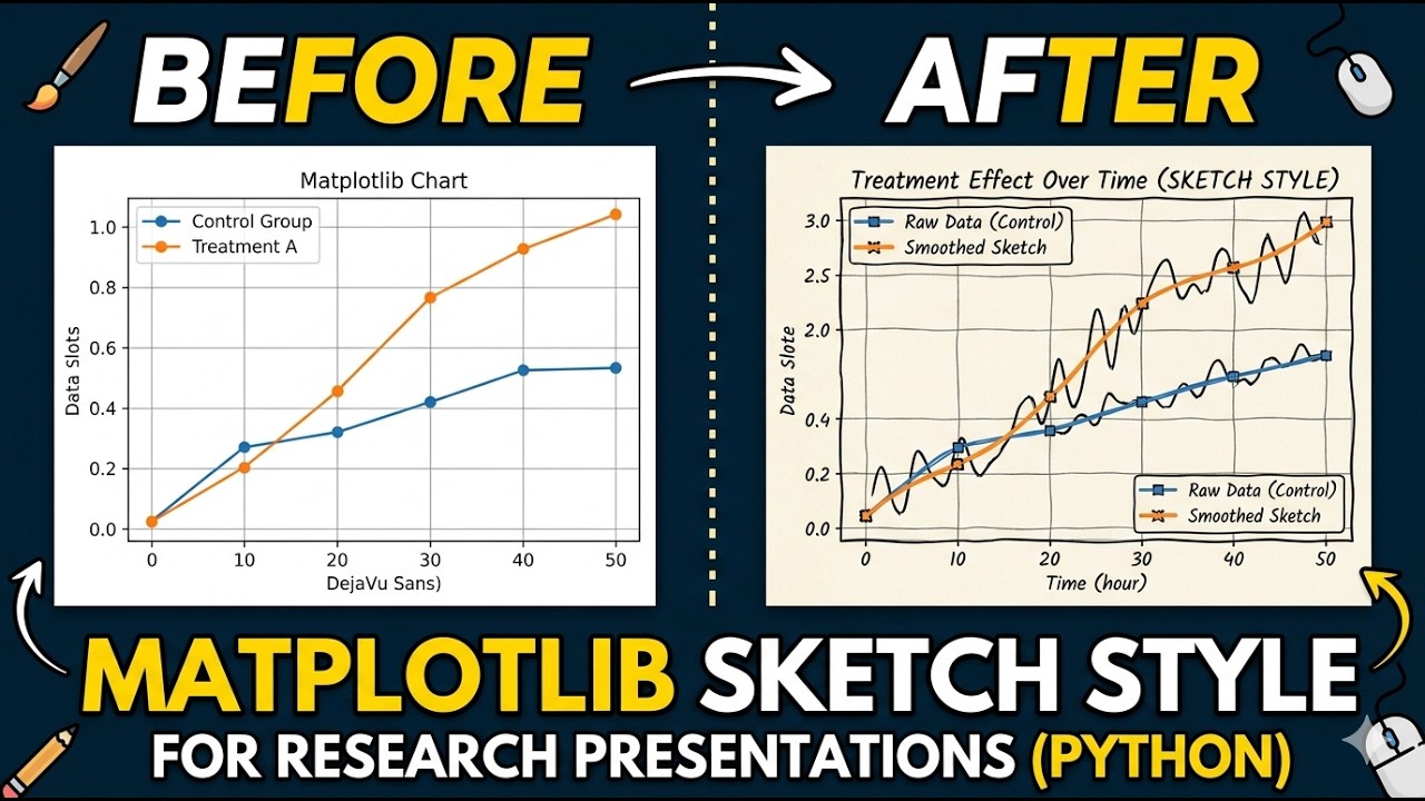 Matplotlib Sketch Style Plots for Research Presentation (Complete Python Guide)