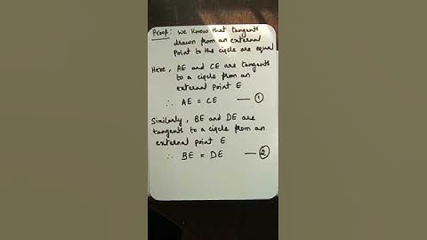 Common tangents AB and CD to two circles intersect at E. Prove that AB = CD.