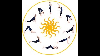 One Full Set of 10-Step Surya Namaskar with Surya Mantras |  Rhythmic Counting & Music