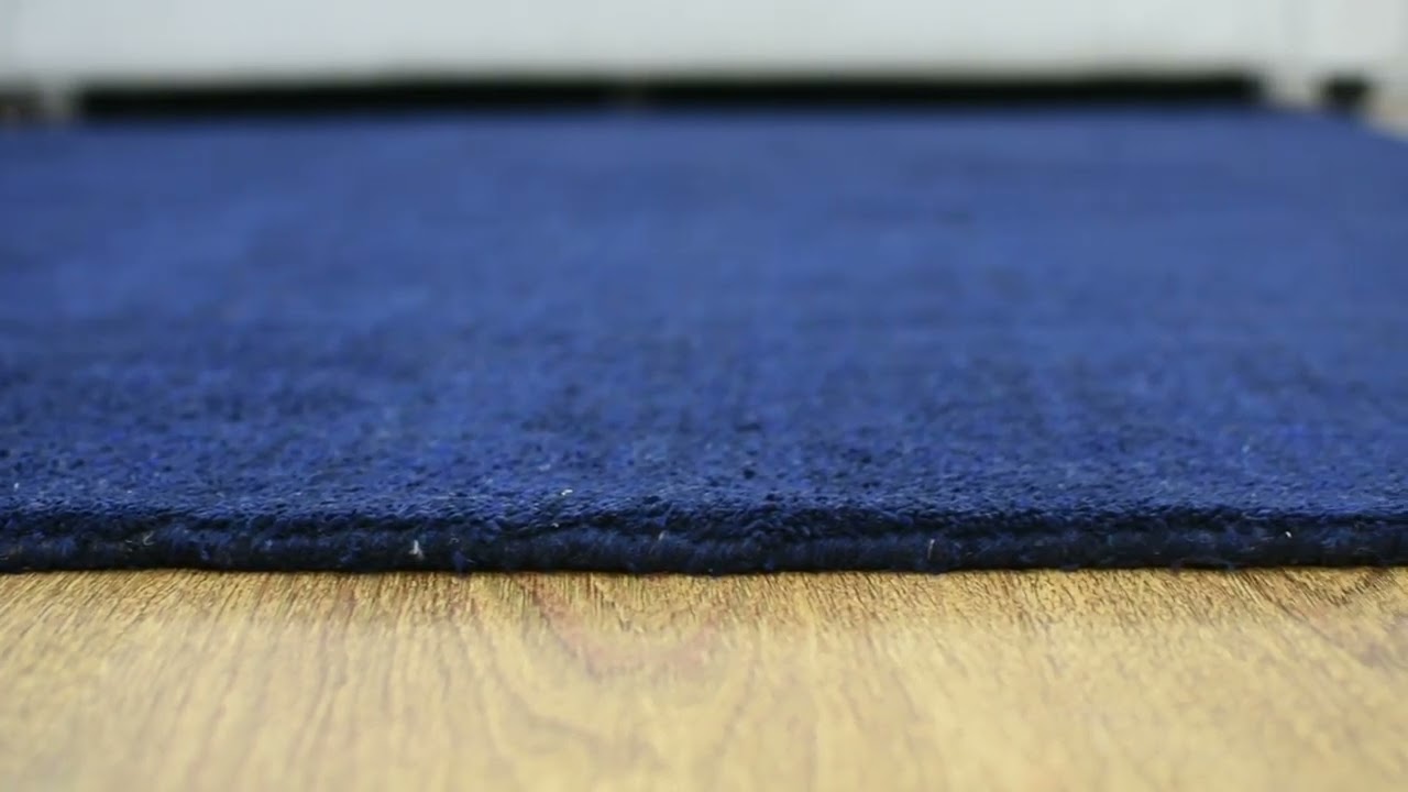 Hand Knotted Loom Silk Mix 10'x10' Square Area Rug Solid Dark Blue LSM111