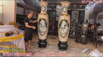 27/10/2025 cặp bình víp, bàn thờ cẩn ốc, tủ góc khảm ốc, tủ truyện dơi, khay trà, chò