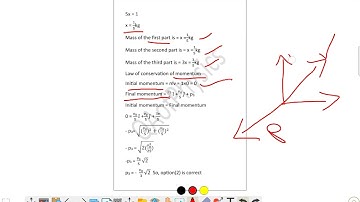 A body of mass 1kg initially at rest  explodes and breaks into three fragments of  masses in the