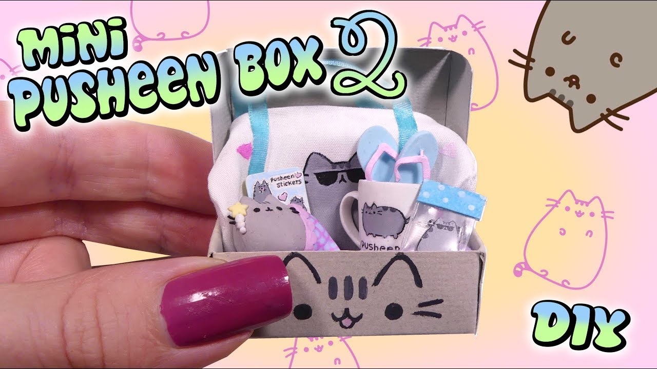  Mini  Pusheen SUMMER Subscription Box Tutorial DIY Doll 