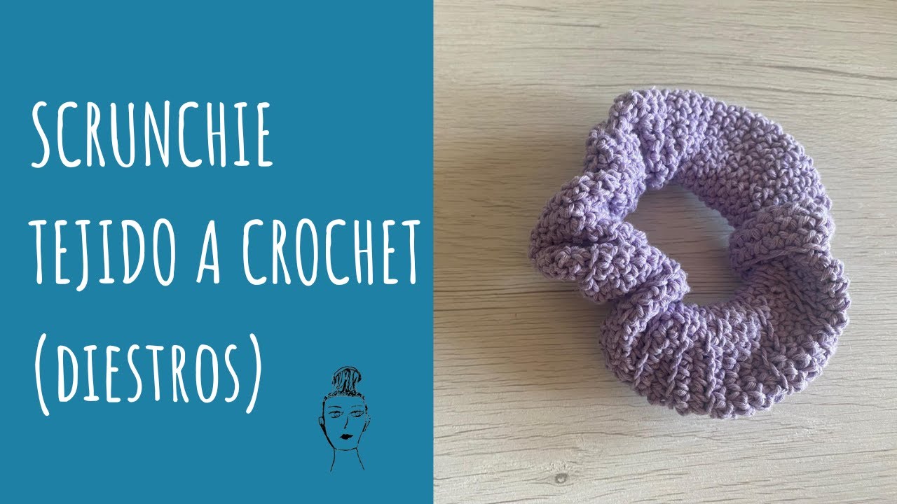 Scrunchie básico tejido a crochet paso a paso
